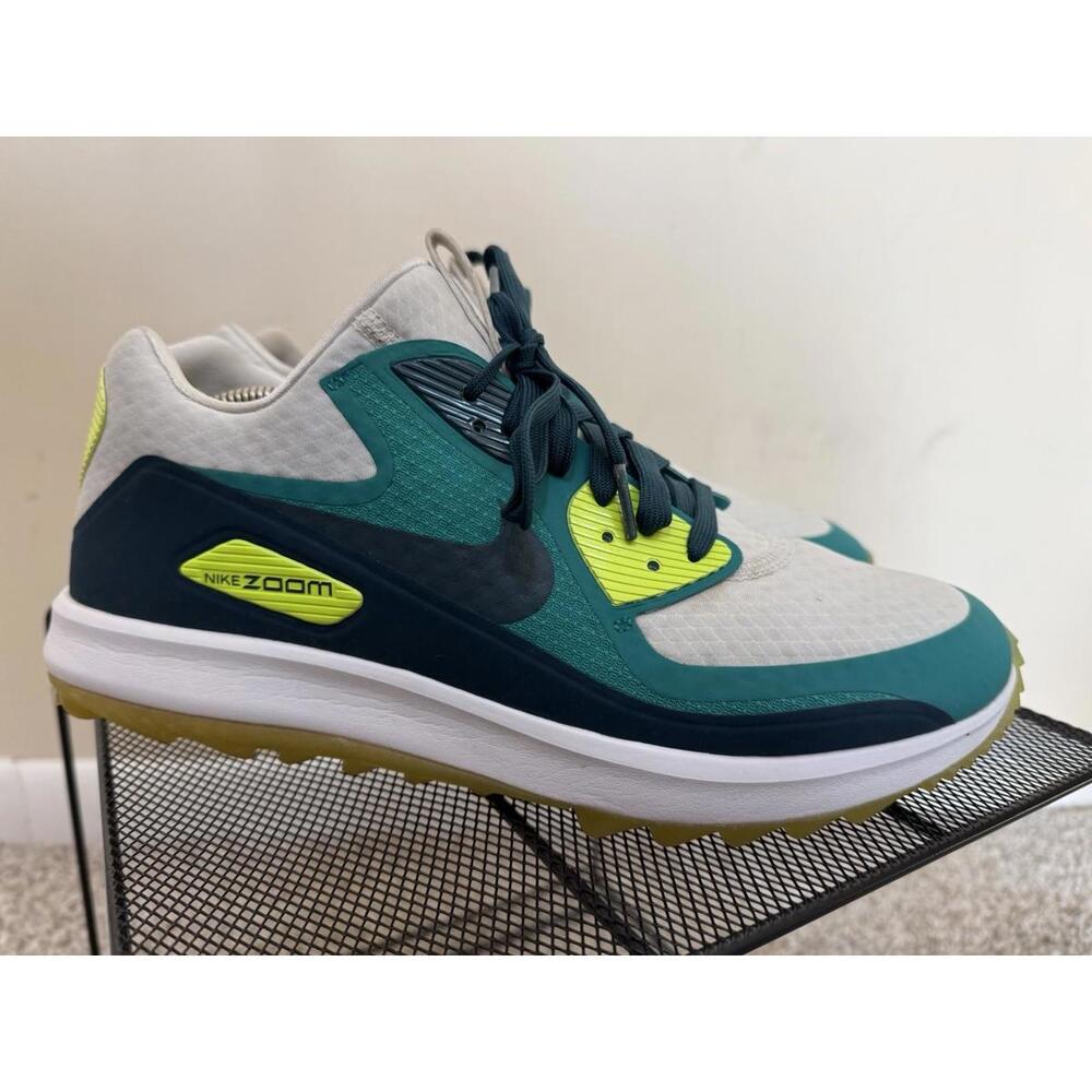 Nike Air Zoom Golf 90 IT  Mens 8.5 - White Blue Green Spikeless Shoes 844569-002